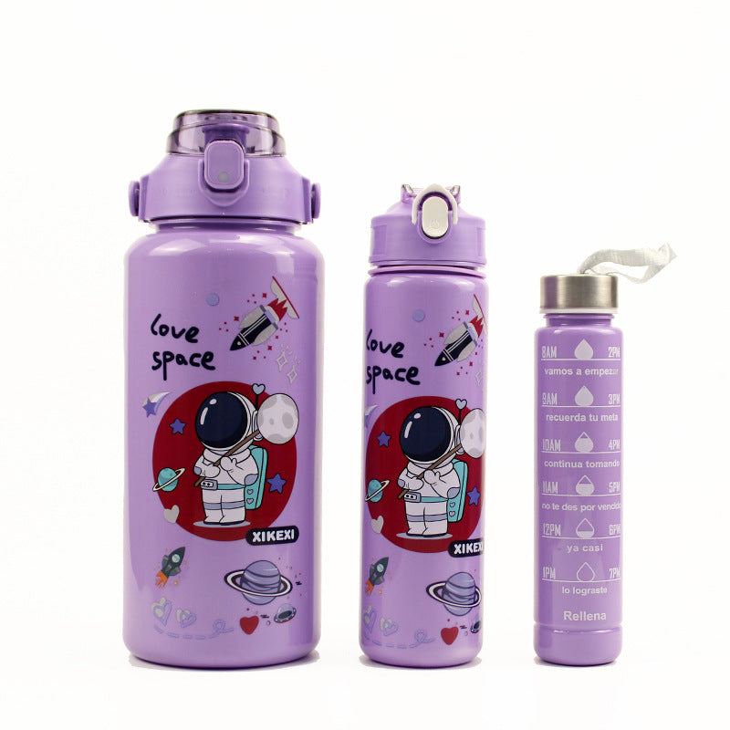 Premium 3-Piece Motivational Water Bottle Set with Time Markers