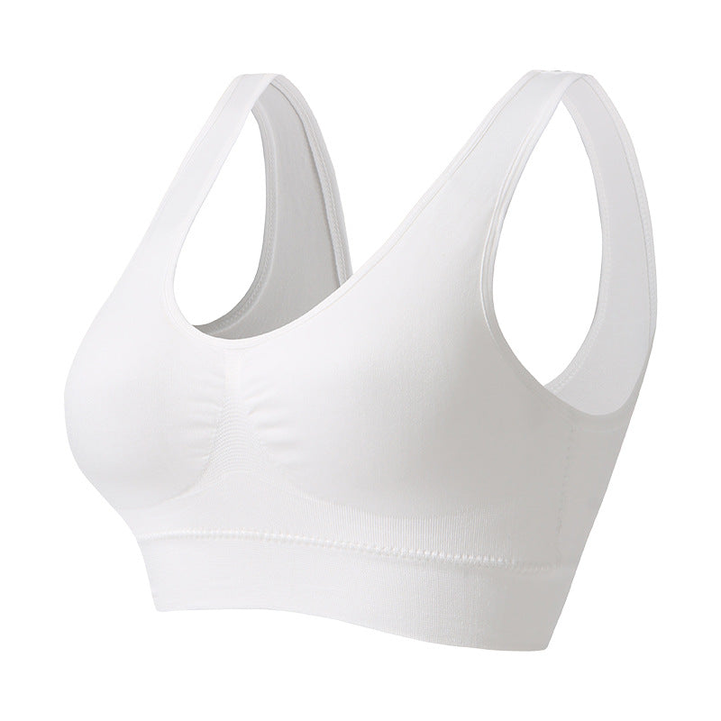 Black - no breast pads Plus Size Wire-Free Quick Dry Sports Bra for Yoga and Running