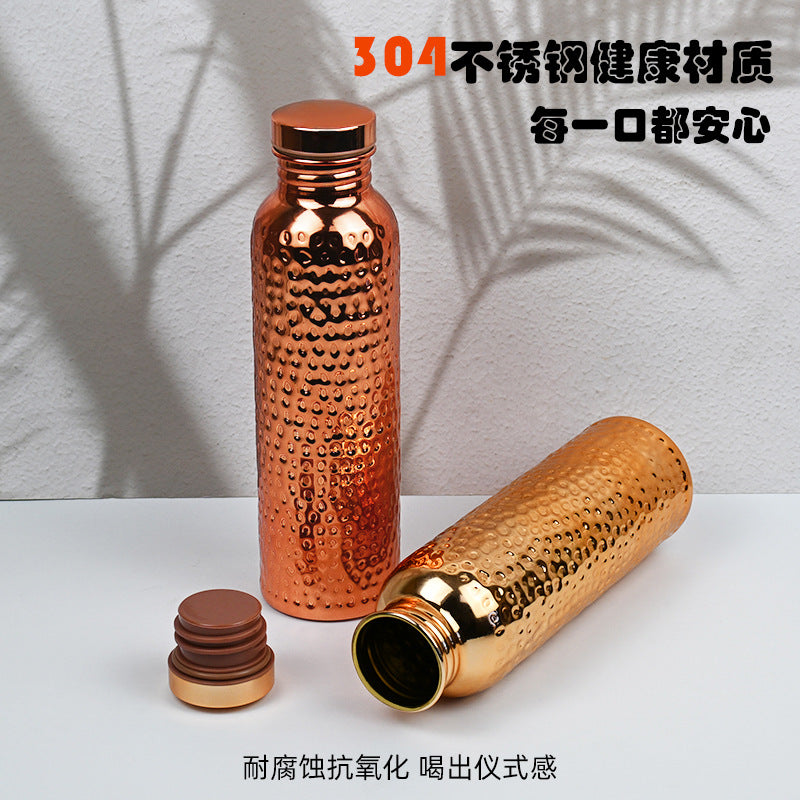Premium Ayurvedic Copper-Plated Large Mouth Sports Water Bottle