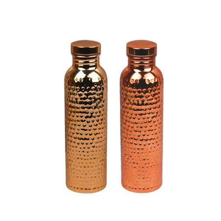 Hammered electroplated Premium Ayurvedic Copper-Plated Large Mouth Sports Water Bottle 800ML