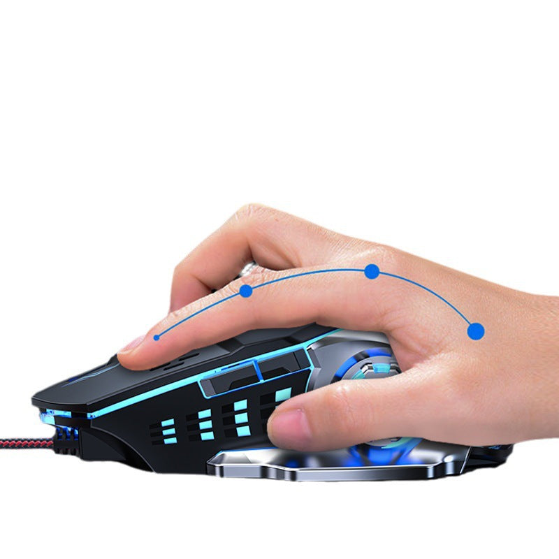 Wired Gaming Mouse RGB Mechanical Feel Silent USB E-Sports in Pink