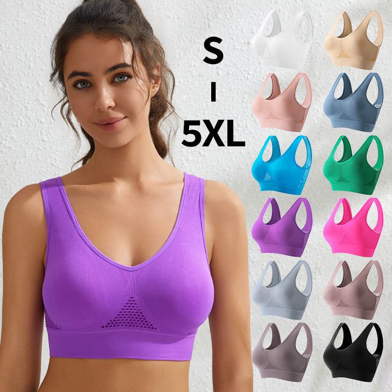Plus Size Wireless Sports Bra with Beauty Back Support
