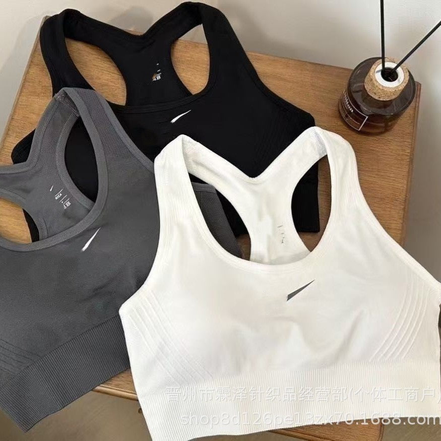 N-style black Quick Dry Shockproof Sports Bra for Running Yoga Support
