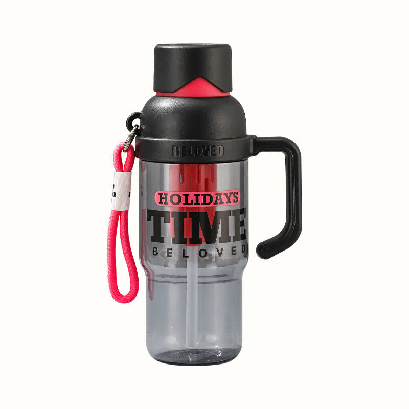 Double drinking Premium Summer Tea-Water Separation Plastic Cup with Portable Straw