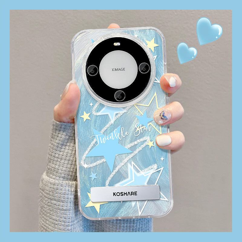 Blue Star Gradient Phone Case with Stand for Huawei Pura & More