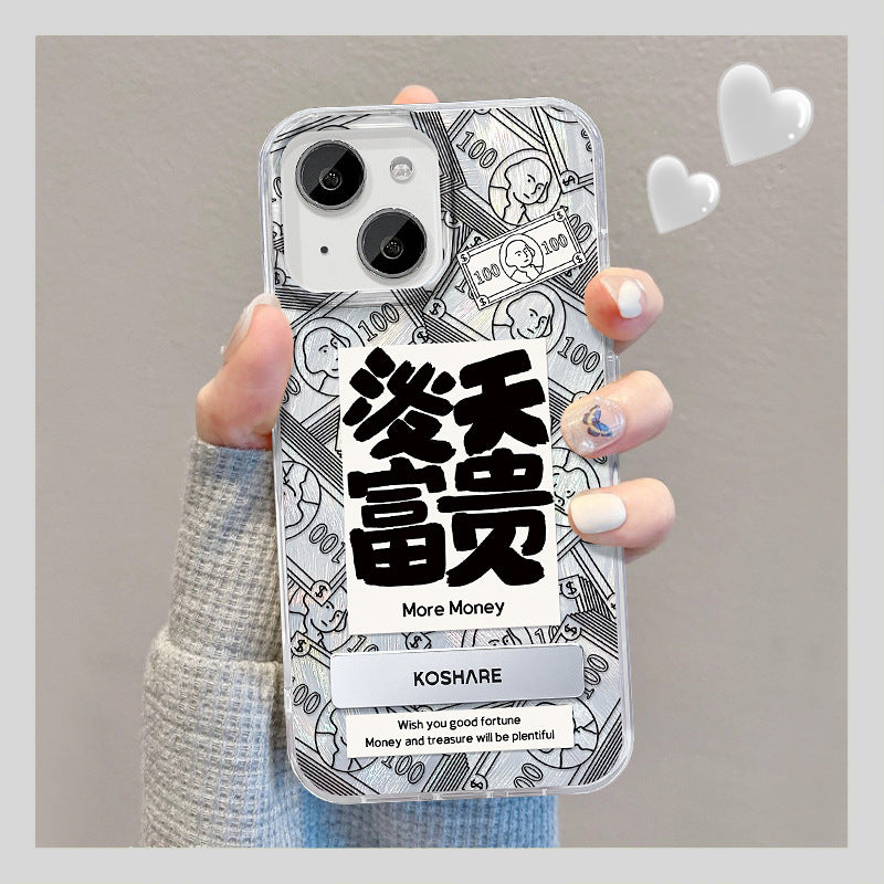 Silver fortune-inspired phone case with invisible stand for huawei