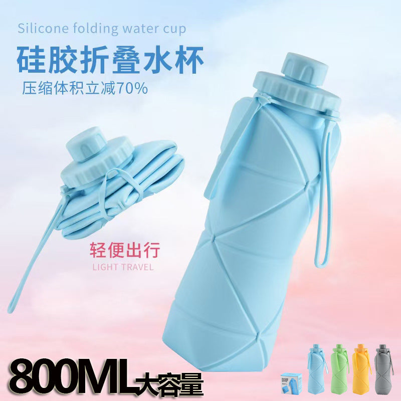 Premium Fcm 800ml Large-Capacity Foldable Silicone Sports Water
