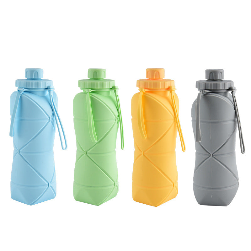 Green Premium Fcm 800ml Large-Capacity Foldable Silicone Sports Water Bottle