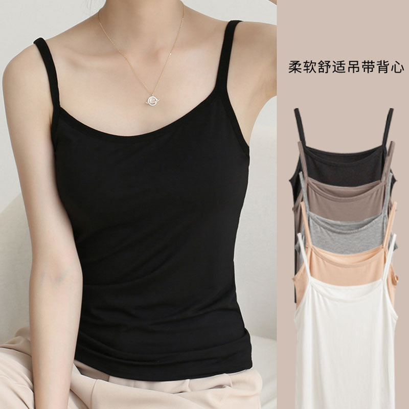 Women's Slim Fit Solid Color Stretch Camisole Top