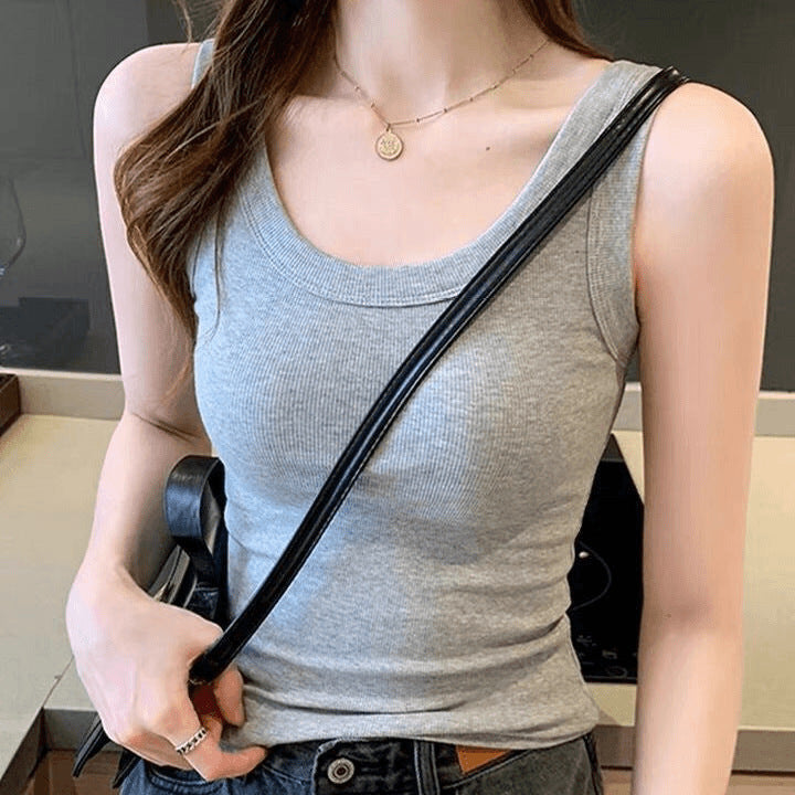 Black Women's Slim Fit Sleeveless Camisole Tank Top