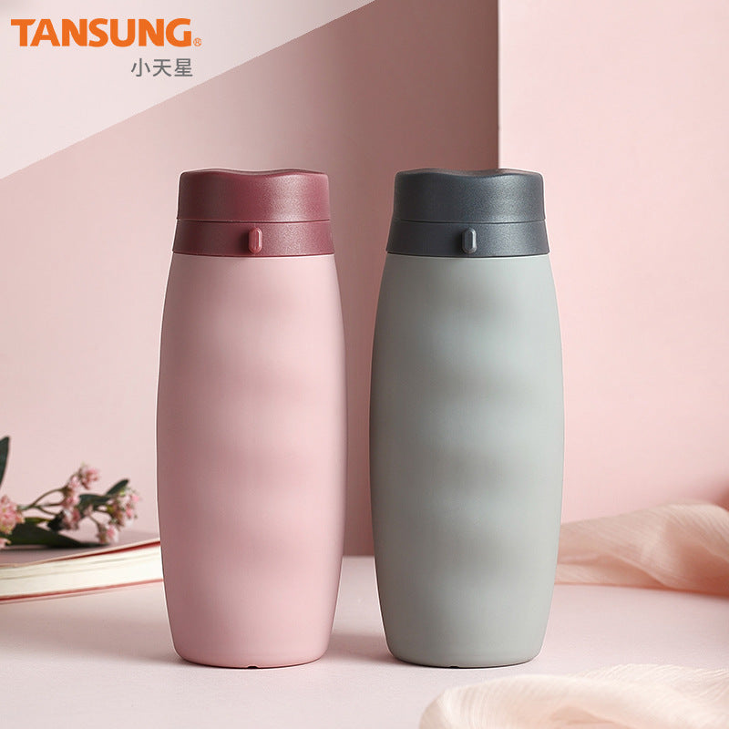 Grey cup Premium 600ml Portable High-Temperature Resistant Foldable Silicone Sports Bottle