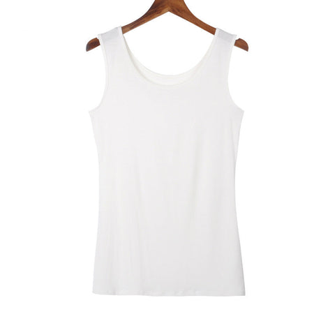 White Women's Cropped Camisole Vest Slim Fit Layering Top