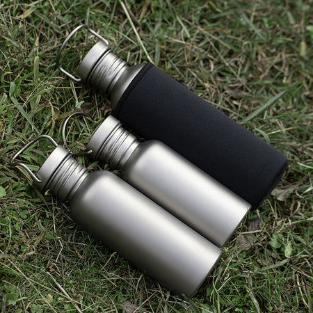 Gray sports Premium Pure Titanium Ultra-Lightweight Outdoor Sports and Camping Water Bottle 500-750ML