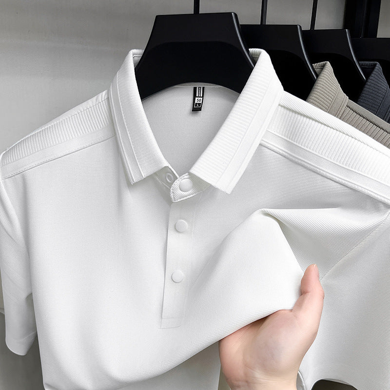 Men's Cooling Nylon Polo Shirt Breathable Stretch Comfort