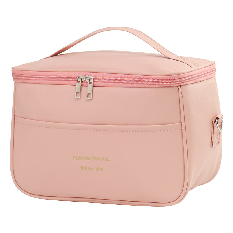 Black trumpet Premium PU Leather Square Insulated Lunch Box Handbag & Large-Capacity Picnic Bag