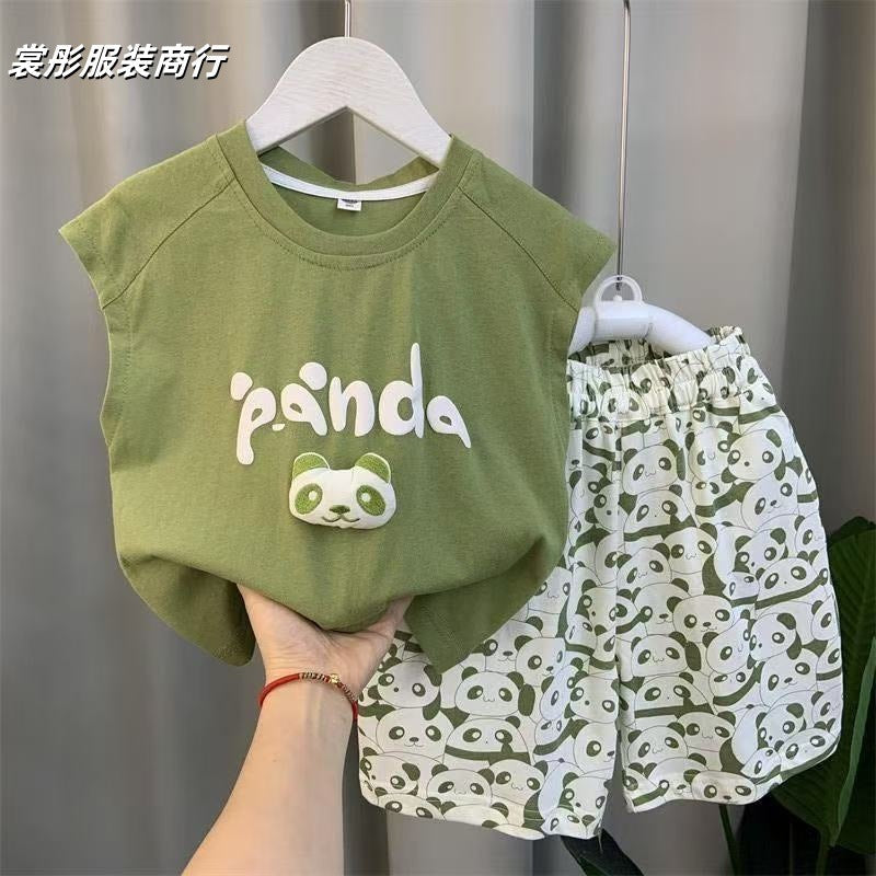 Kids Sleeveless Vest and Shorts Summer Set