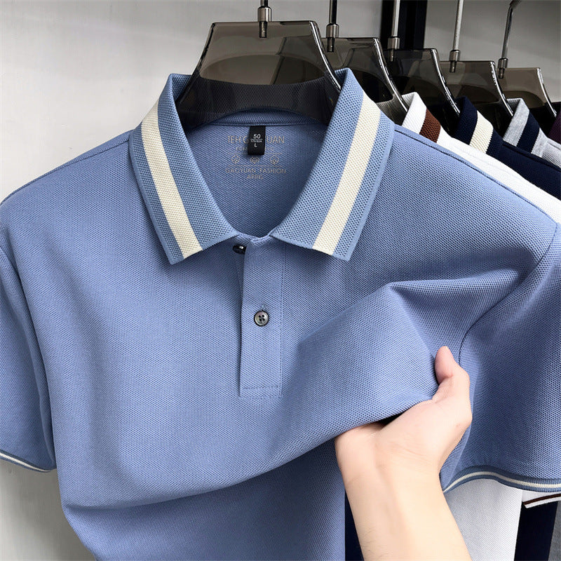 Men's Mercerized Cotton Polo Shirt Breathable Cooling Comfort