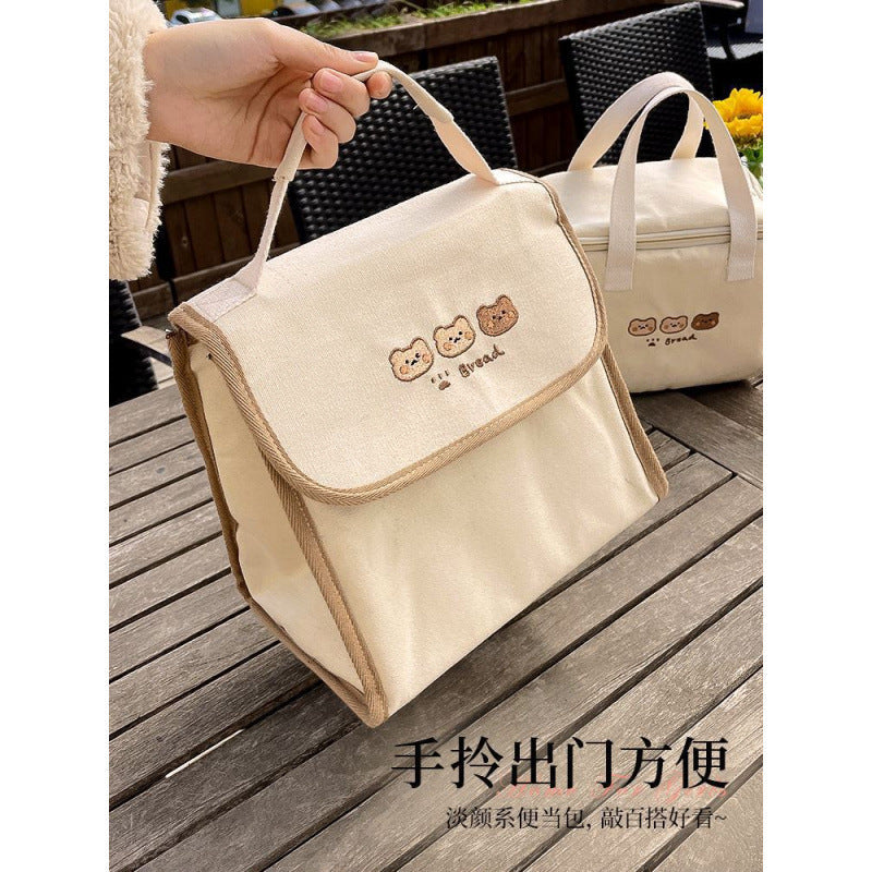 J47- insulation Premium Light Luxury Insulated Bento Bag & Aluminum Foil Lunch Box Tote