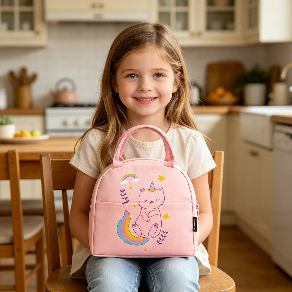 Premium Kids Insulated Soft Lunch Box & Children's Cartoon Oxford