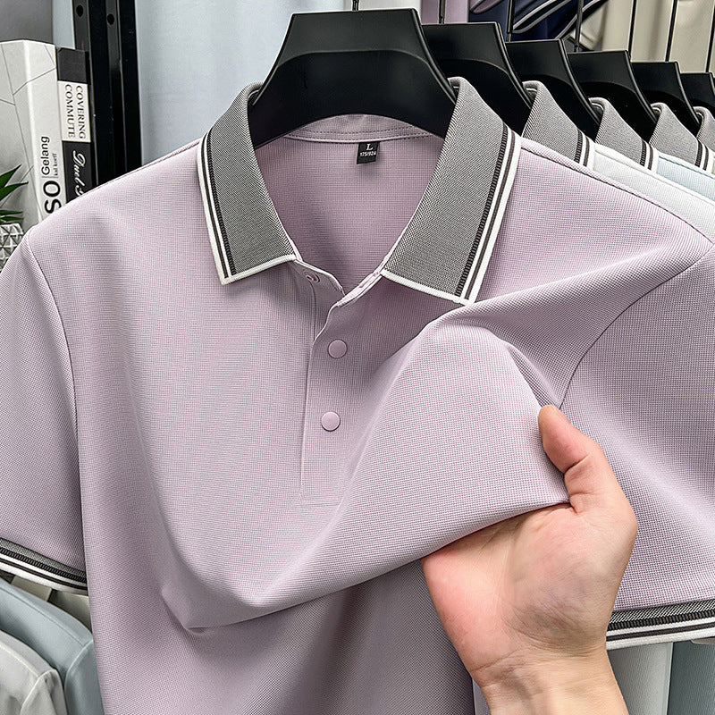 Men's Ice Silk Polo Shirt Breathable Cooling Casual Fit