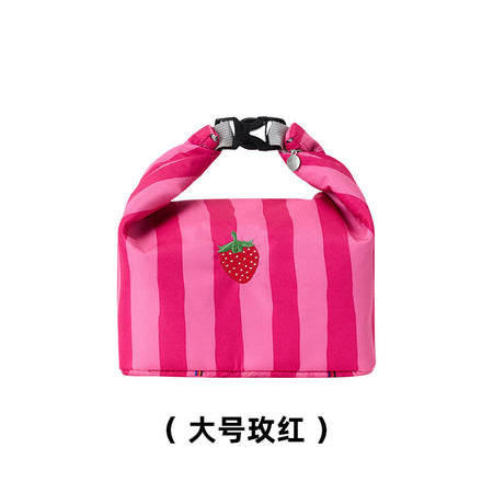 Pink strawberry Premium High-Value Insulated Bento Handbag & Heavy-Duty Large-Capacity Meal Bag