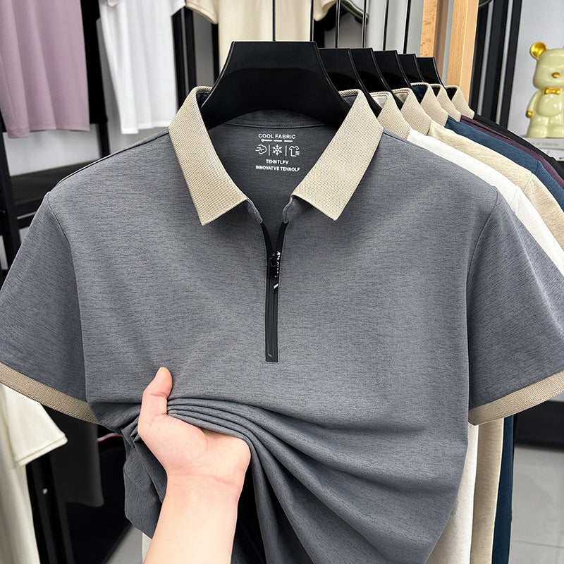 Men's Half-Zip Polo Shirt Breathable Cooling Casual Comfort