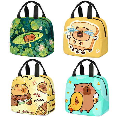 Premium Capybara Large-Capacity Insulated Aluminum Foil Lunch Box Bag & Portable Meal Tote