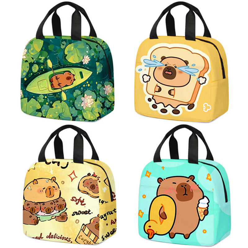 Premium Capybara Large-Capacity Insulated Aluminum Foil Lunch Box Bag & Portable Meal Tote