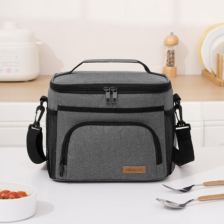 Black Premium Runhui Small Insulated Lunch Bag & Portable Outdoor Picnic Travel Basket