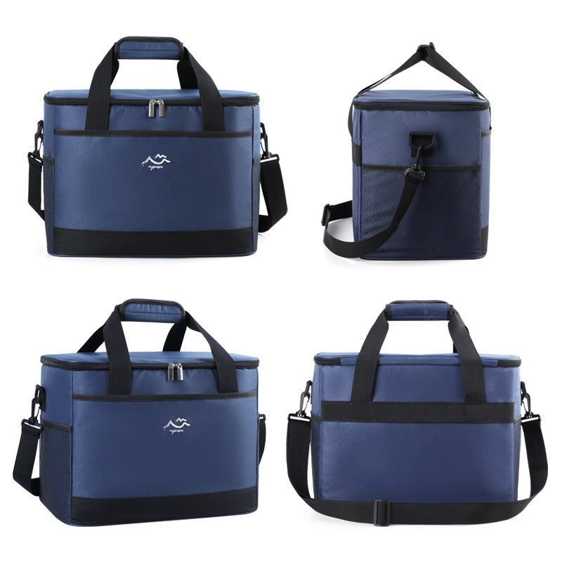 Beige Premium Cross-Border Large-Capacity Square Lunch Bag & Thickened Oxford Cloth Thermal Meal Tote
