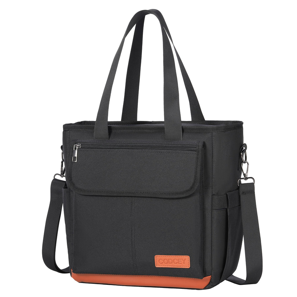 Black Premium BSCI Certified Portable Insulated Lunch Bag & Foldable Outdoor Picnic Ice Bag