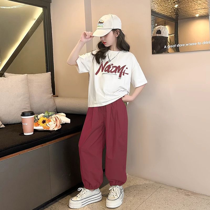 Kids Summer Short Sleeve Top and Casual Pants Set