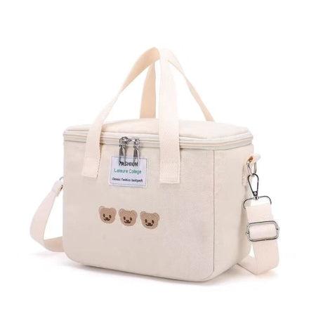 The first remium Inswind Bear Embroidered Insulated Lunch Bag
