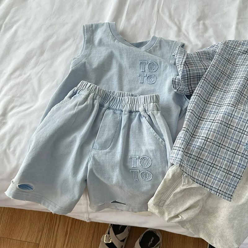 Kids Sleeveless Vest and Shorts Summer Set