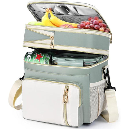 Polyester-olive green Premium Large Insulated Lunch Box Bag & Portable Meal Tote for Men and Women