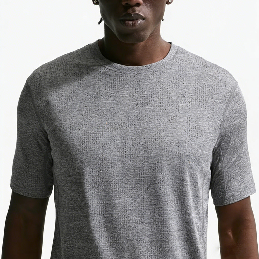 White Men's Quick-Dry Running T-Shirt Breathable Sports Training Top