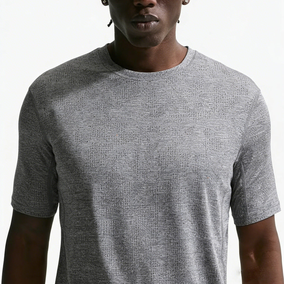 White Men's Quick-Dry Running T-Shirt Breathable Sports Training Top