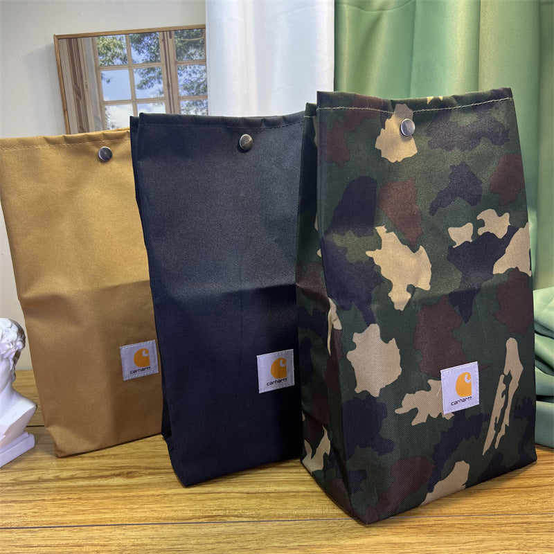 Black Premium Carhartt-Style Canvas Portable Storage Bag & Heavy-Duty Insulated Lunch Bag