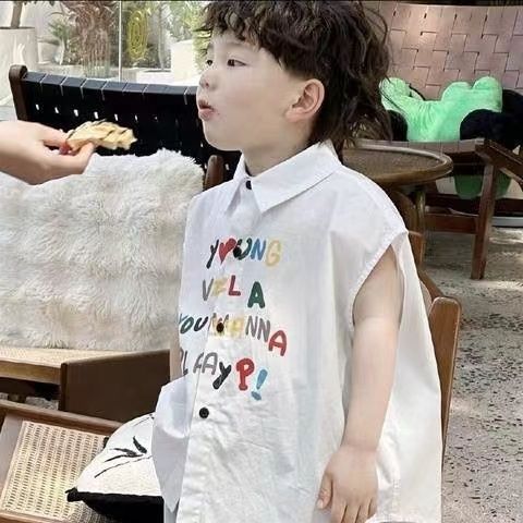 Kids Summer Shirt and Denim Shorts Two-Piece Set
