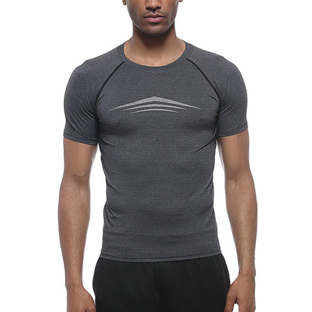 Black Men's Compression Sports T-Shirt Quick-Dry Performance Fit