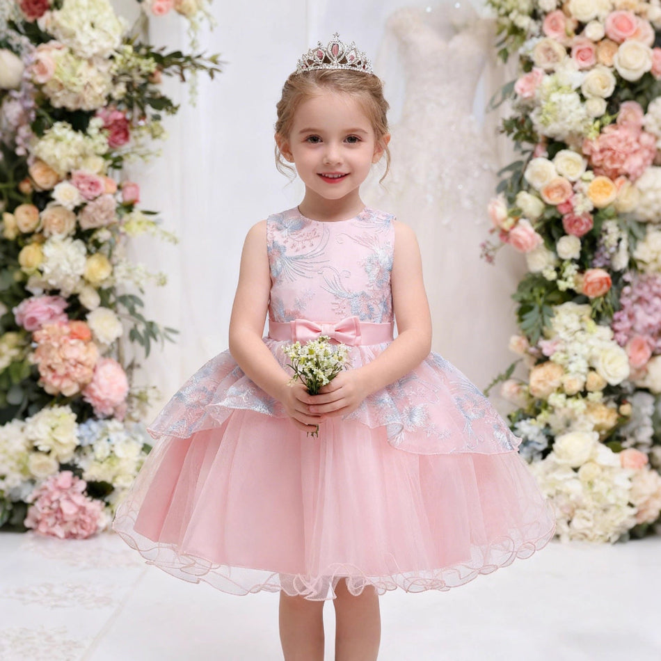 Baby Girls Princess Bow Dress Birthday Party Outfit 1–3 Years