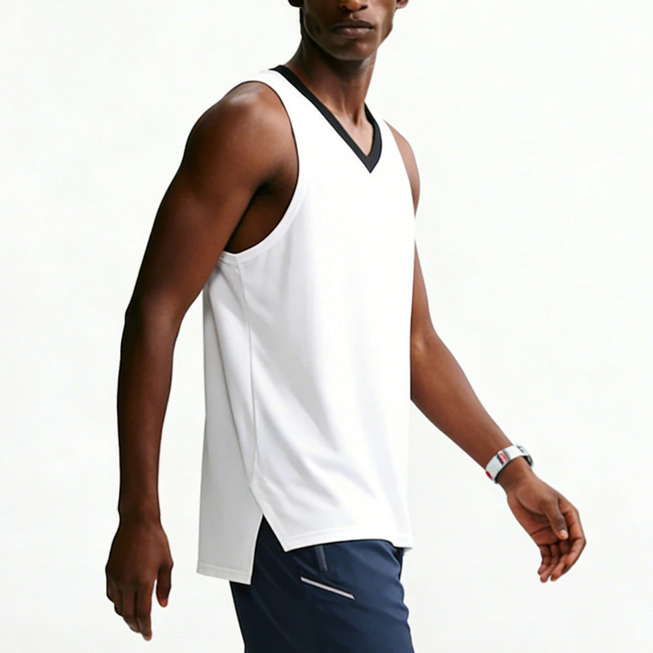 Men's V-Neck Quick-Dry Sports Tank Top Breathable Fitness Vest