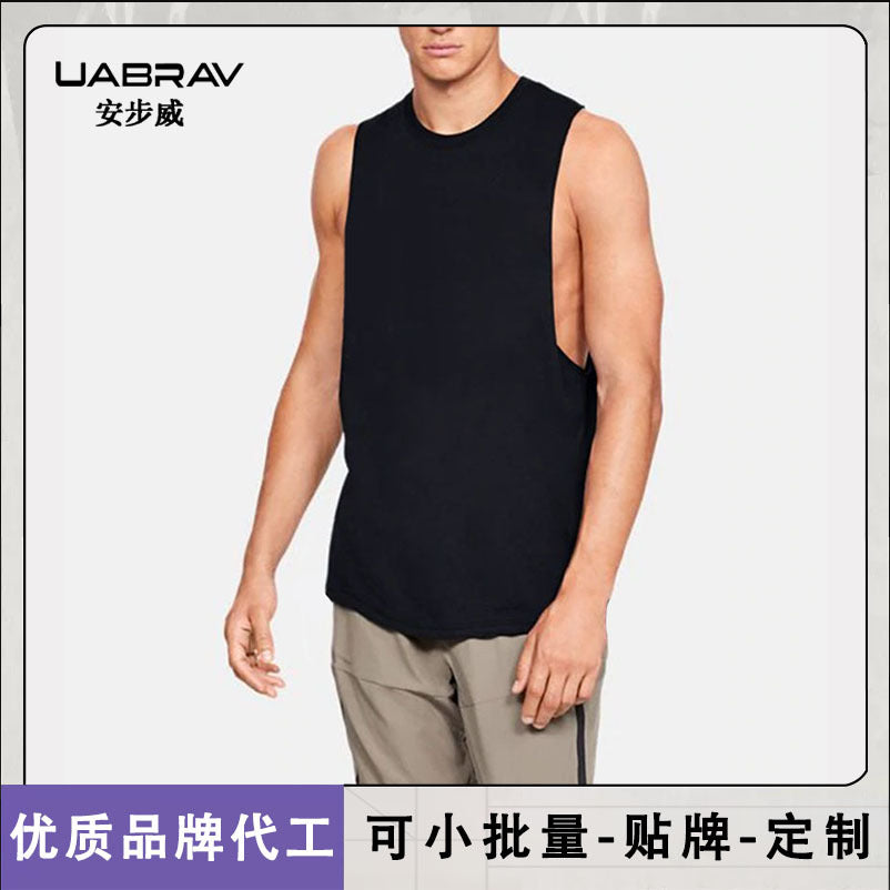Red Men's Quick-Dry Fitness Tank Top Loose Athletic Training Vest