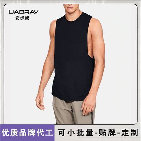 Red Men's Quick-Dry Fitness Tank Top Loose Athletic Training Vest
