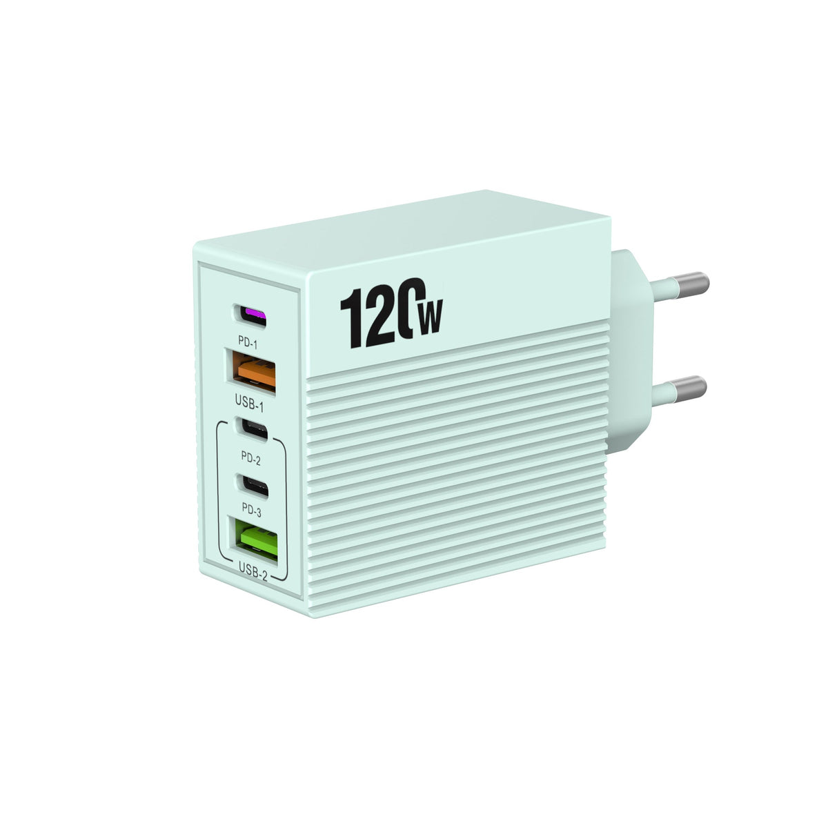 120W Multi-Port PD Fast Charging Adapter EU US UK Plug in White