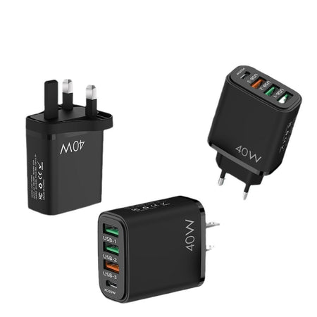 40W Multi-Port PD Fast Charging Adapter EU US UK Huawei Apple