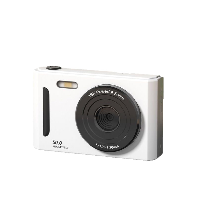 Retro CCD Dual Lens HD Digital Camera for Students Travel in White