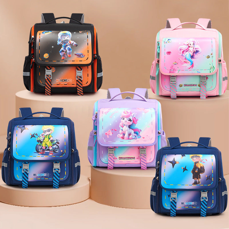 Children's Spine-Support School Backpack for Grades 1–6