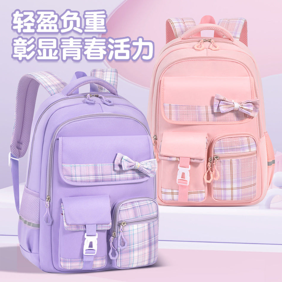 Spine-Protecting School Backpack for Grades 1–6 Lightweight