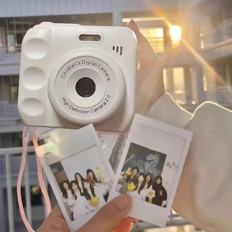 CCD Mini Instant Digital Camera for Kids Student Gift Camera in White